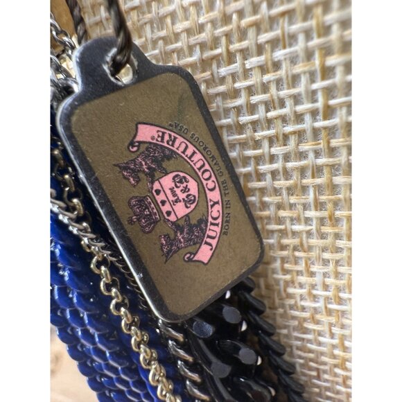 Juicy Couture Multi-Strand Statement Necklace W/ Blue Black & Silver Chains - Picture 5 of 12